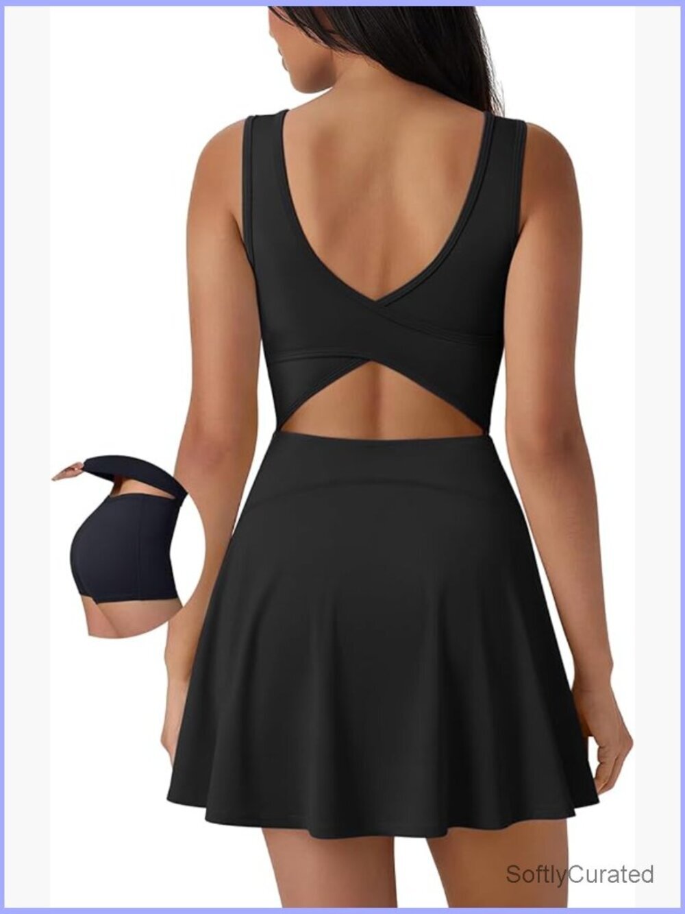 Tennis Dress with Shorts Underneath Athletic Workout Dress 2-in-1